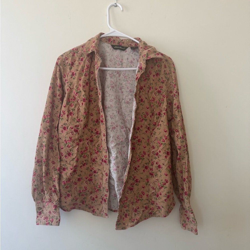 Eddie Bauer corduroy light weight Floral Shirt